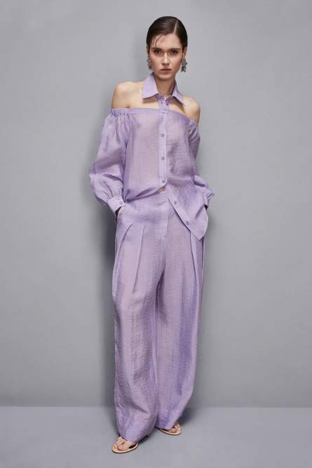 Fluid over palazzo pants, Purple, Patrizia Pepe