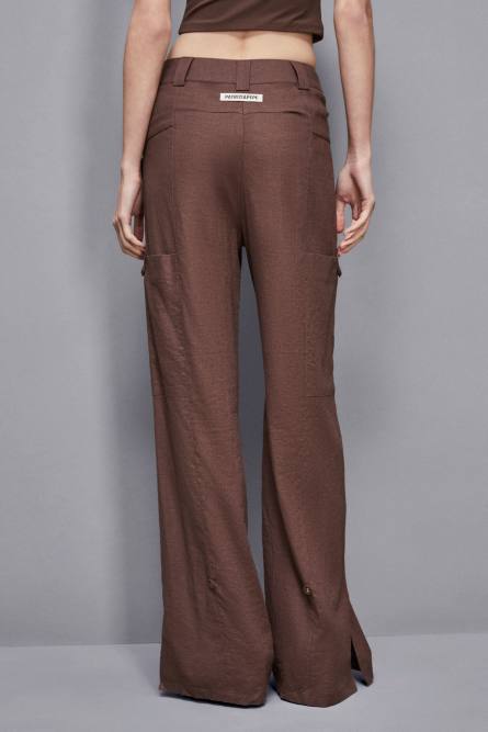 Linen cargo pants, Brown, Patrizia Pepe