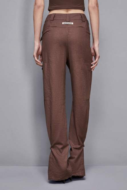 Linen cargo pants, Brown, Patrizia Pepe