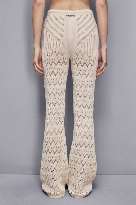 Openwork pants in viscose blend, Beige, Patrizia Pepe