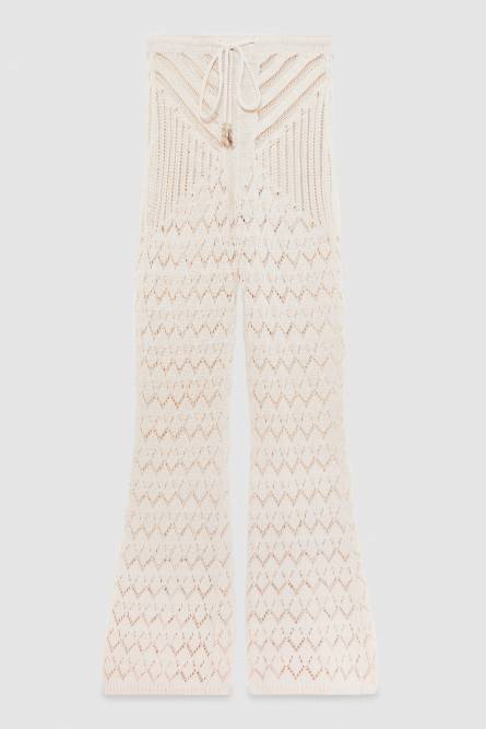 Openwork pants in viscose blend, Beige, Patrizia Pepe