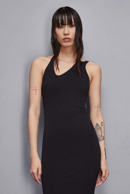 Robe longue moulante Essential, Noir, Patrizia Pepe