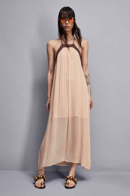 Two-tone midi dress, Beige, Patrizia Pepe