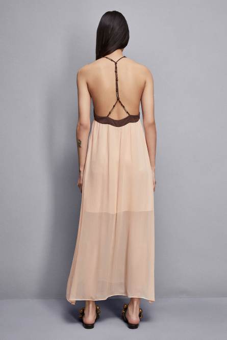 Two-tone midi dress, Beige, Patrizia Pepe