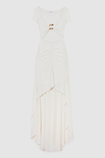 Mermaid skinny dress wide neckline, White, Patrizia Pepe