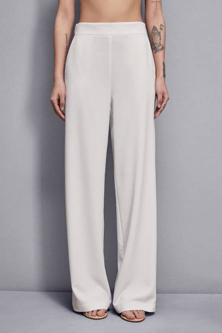 Straight crepe pants, White, Patrizia Pepe