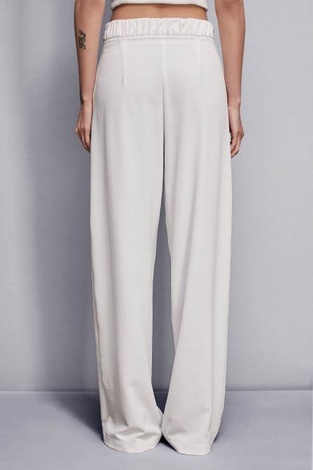 Straight crepe pants, White, Patrizia Pepe