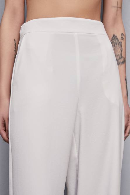 Straight crepe pants, White, Patrizia Pepe