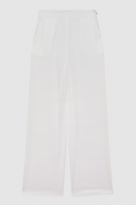 Straight crepe pants, White, Patrizia Pepe