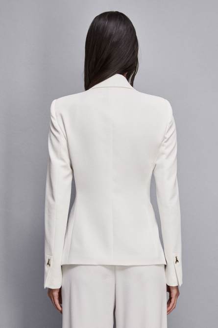 Double-breasted crepe jacket, White, Patrizia Pepe