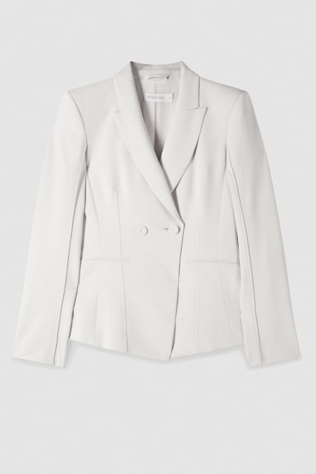 Double-breasted crepe jacket, White, Patrizia Pepe