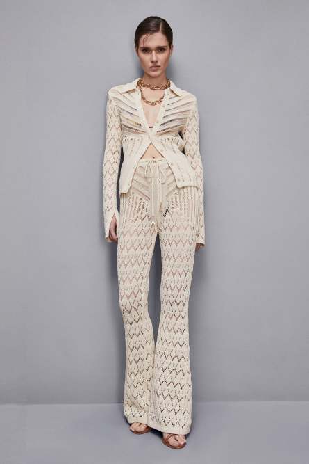 Openwork knit cardigan, Beige, Patrizia Pepe