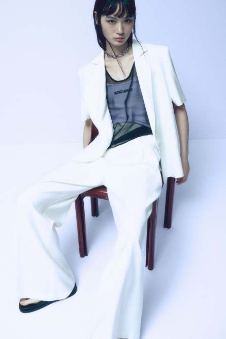 Fluid jacket with short sleeves, White, Patrizia Pepe