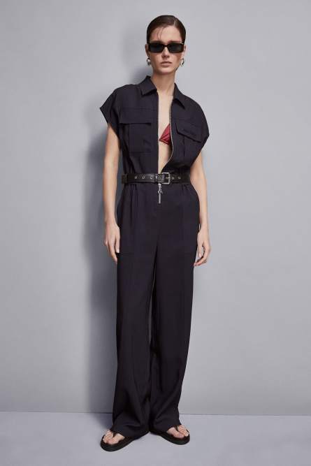 Fluid casual jumpsuit, Blue, Patrizia Pepe