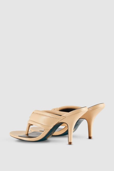 Heeled sandals in nappa leather, Apricot, Patrizia Pepe