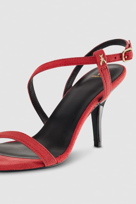 Sandalias de tacones en ante, Rojo