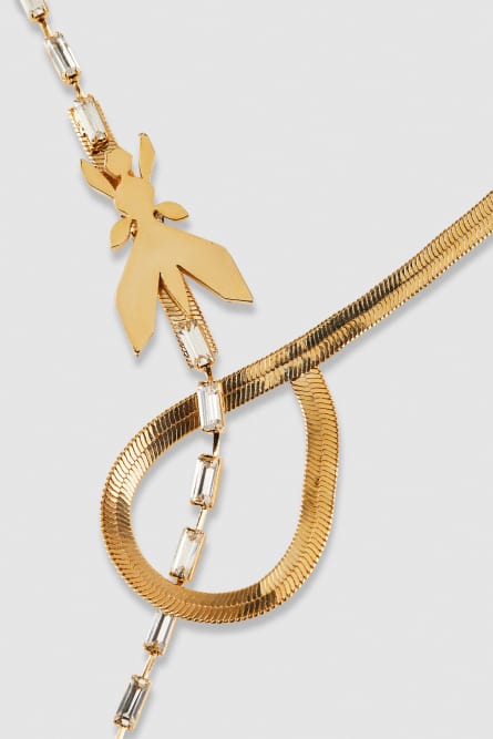 Snake necklace in brass and glass, Gold, Patrizia Pepe