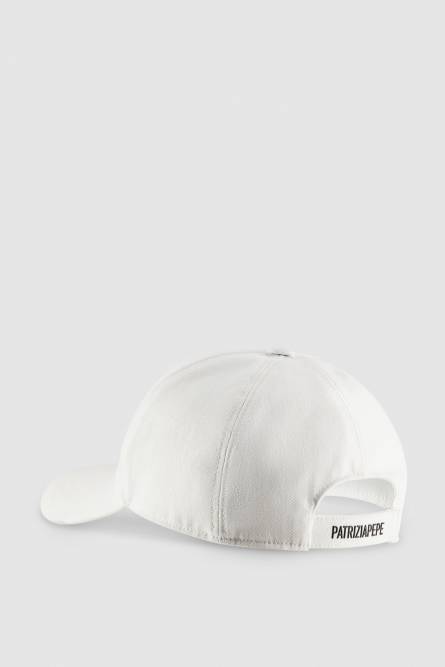 Cotton Fly Baseball Cap, White, Patrizia Pepe
