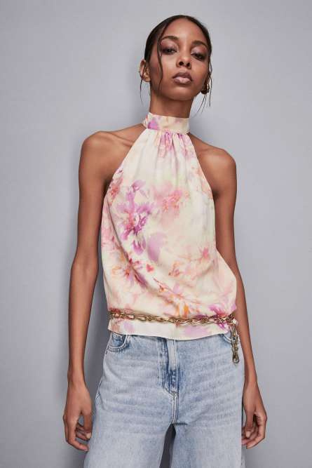 Georgette top shirt, Multicolor, Patrizia Pepe