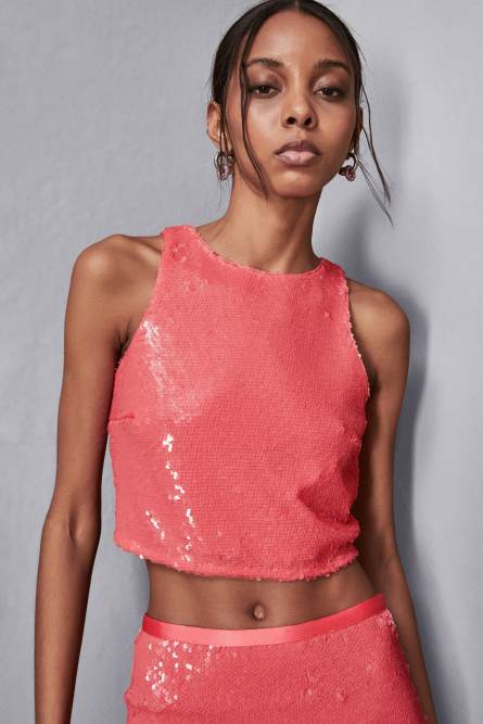 Top con paillettes, Rosa, Patrizia Pepe