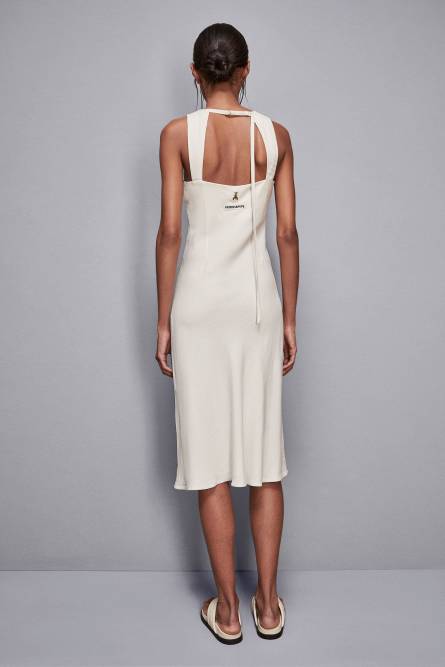 Essential viscose and linen dress, Beige, Patrizia Pepe