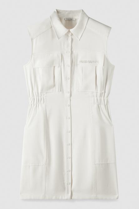 Mini twill shirt dress, White, Patrizia Pepe