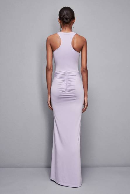 Robe longue à fronces, Violet, Patrizia Pepe