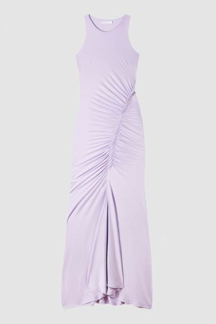 Robe longue à fronces, Violet, Patrizia Pepe