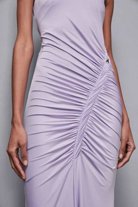 Robe longue à fronces, Violet, Patrizia Pepe