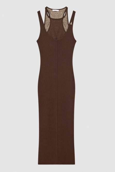 2-in-1 midi dress, Brown, Patrizia Pepe