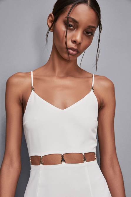 Robe midi en crêpe, Blanc, Patrizia Pepe