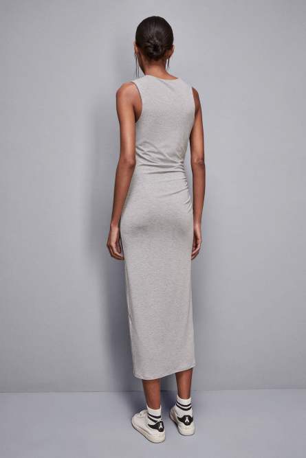 Stretch viscose midi dress, Grey, Patrizia Pepe
