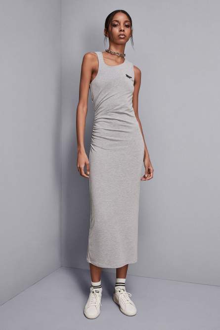 Stretch viscose midi dress, Grey, Patrizia Pepe