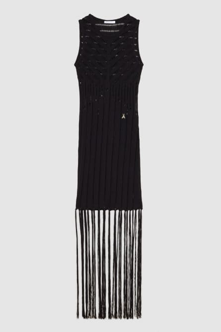 Openwork dress in viscose blend, Black, Patrizia Pepe