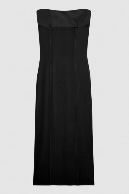 Essential bandeau neckline dress, Black, Patrizia Pepe