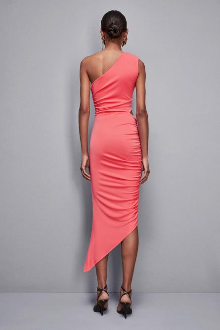 Essential one-shoulder jersey dress, Pink, Patrizia Pepe
