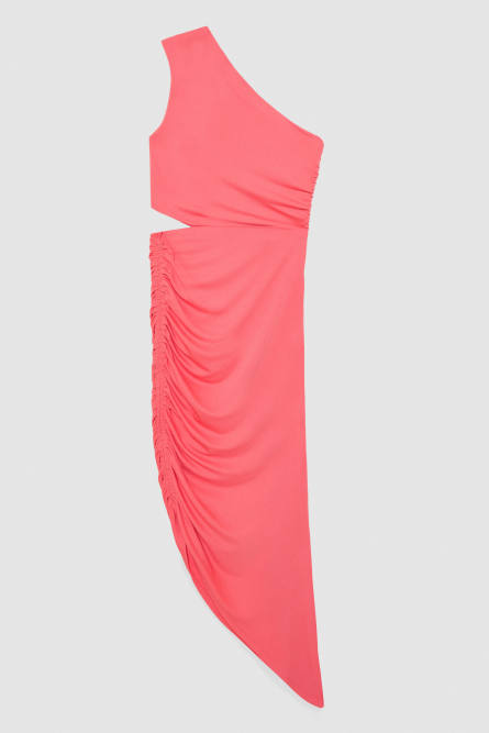 Essential one-shoulder jersey dress, Pink, Patrizia Pepe