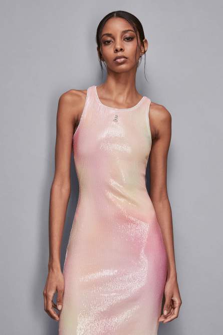 Midi dress with sequins, Pink, Patrizia Pepe