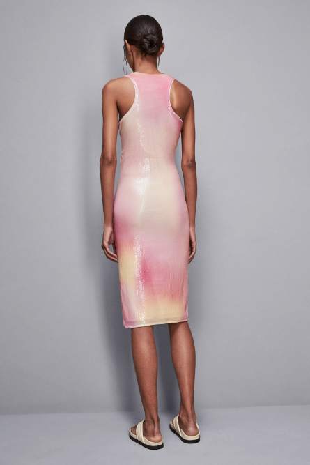 Midi dress with sequins, Pink, Patrizia Pepe