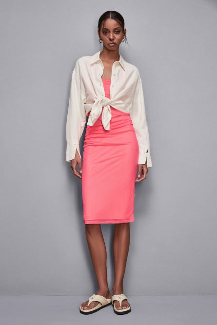 Midi zweifarbiges Kleid, Rosa, Patrizia Pepe
