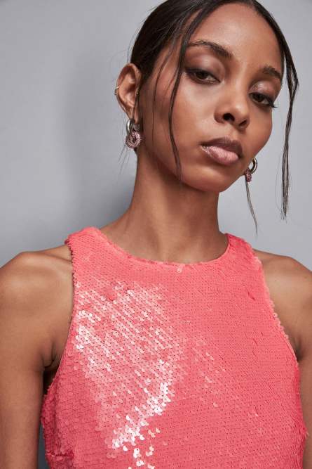 Top con paillettes, Rosa, Patrizia Pepe