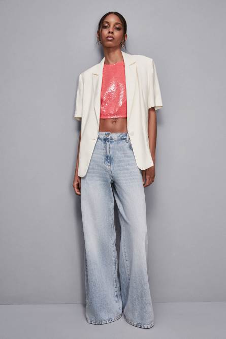 Top con paillettes, Rosa, Patrizia Pepe