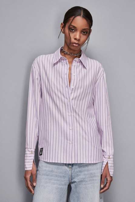 Regular fit cotton shirt, Purple, Patrizia Pepe