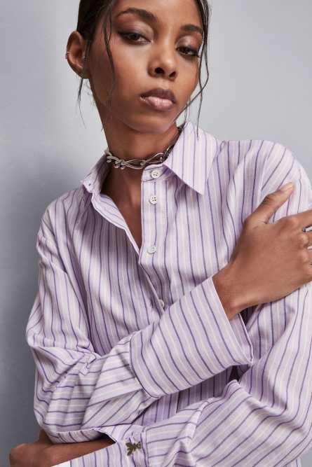 Regular fit cotton shirt, Purple, Patrizia Pepe
