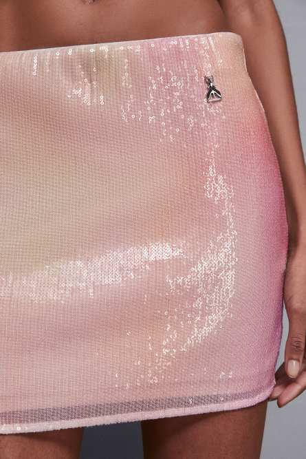 Minifalda con lentejuelas, Rosa