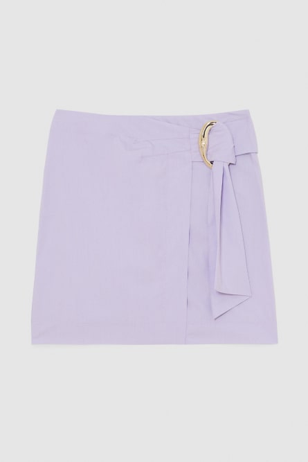 Minifalda de mezcla de algodón, Violeta