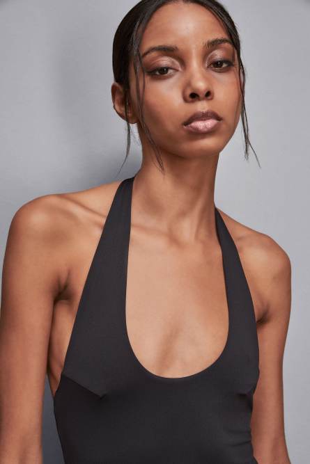 One piece jersey swimsuit, Black, Patrizia Pepe