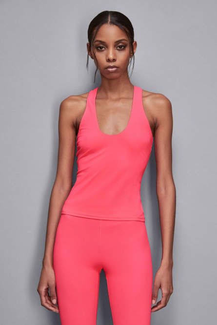 Skinny-Top aus technischem Jersey Essential, Rosa, Patrizia Pepe