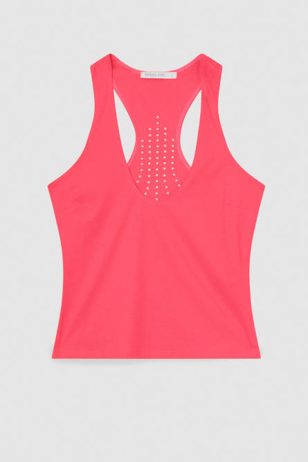 Skinny-Top aus technischem Jersey Essential, Rosa, Patrizia Pepe