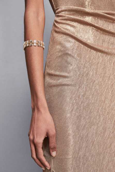 Elegant brass and glass bracelet, Gold, Patrizia Pepe